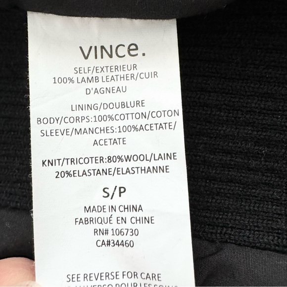 Vince Leather Scuba Jacket S Black - Picture 10 of 11